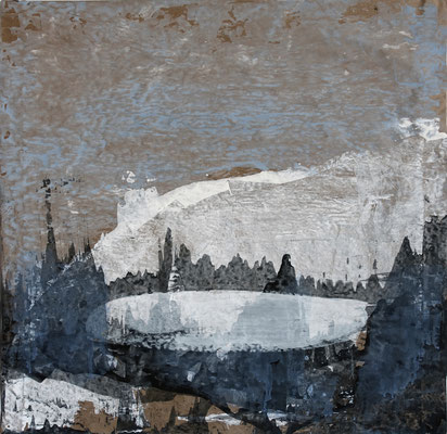 25-006 - 90 x 90 cm, acrylique/kraft encollé sur kraft, 2025