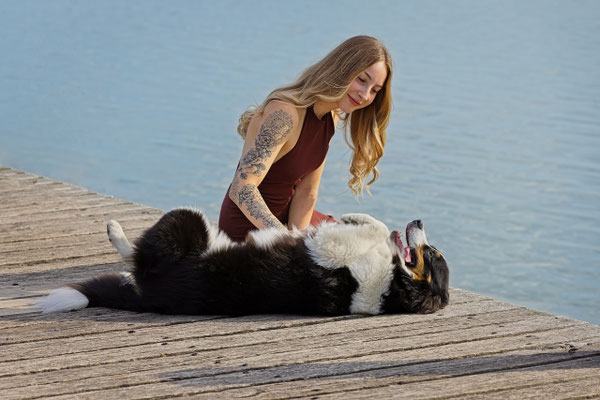 Andreas Wedel Tierfotografie-Sophie & Australian Shepherd Hündin Cassy