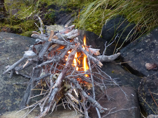 au bout du monde, on fait griller sa viande sur un feu de bois.