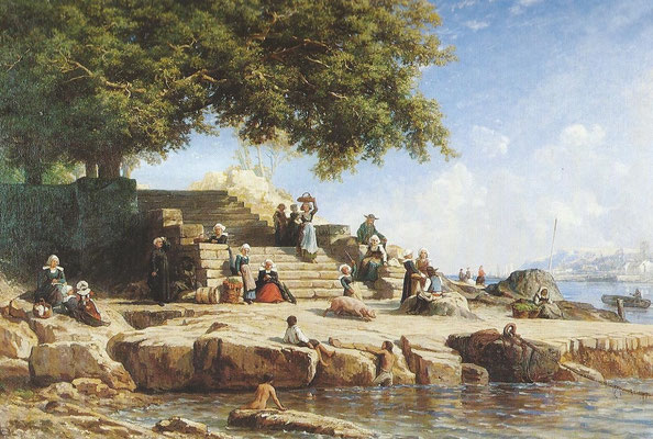 "Le passage du bac à Tréboul" - 1870 - Auguste Anastasi - Musée des Beaux Arts de Quimper