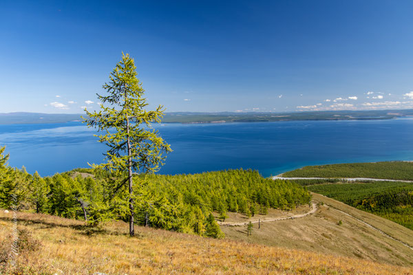 Wir wandern zu einem tollen Aussichtspunkt, von dem aus wir den ganzen See sehen können. 