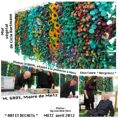 Installation " un printemps durable de Cicia Hartmann - L'Odysée des familles - À la recherche du 6e continent - Stand Art et déchets - mars à juin 2019