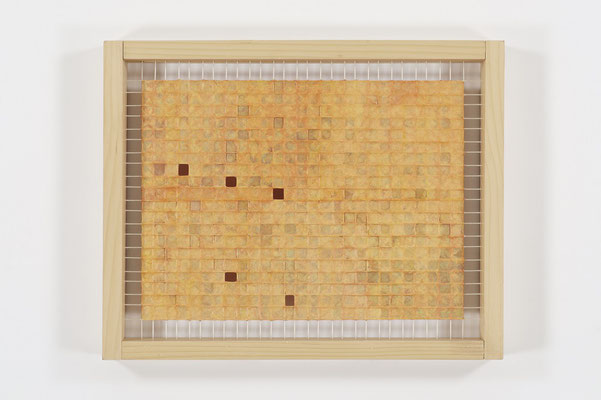 葉っぱ　40.0×50.0㎝(2010)　kite strings and japanese paper,wood