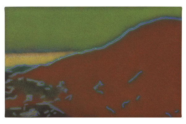 浸食　33.5×53.0㎝(2022改)　acrylic and oil on canvas