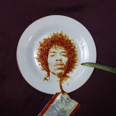 Hendrix draw with Ketchup  Javier Fiore- Art