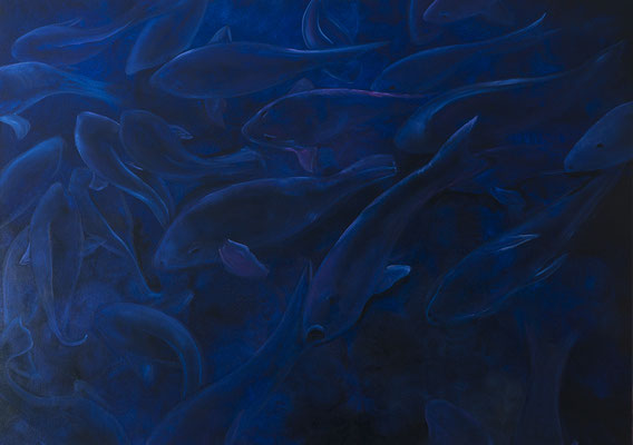 "Fische beim Kloster Michaelstein", Öl auf Leinwand, 100x140cm, 2016