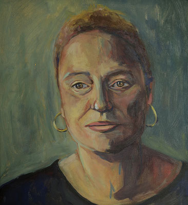 "Claudia", Acryl auf Hartfaser, gerahmt, 60x50cm, 2018