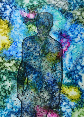 Compound Material　2013　Acrylic paint, Ballpoint pen on panel　72.2×52.6cm　個人蔵(Private collection)