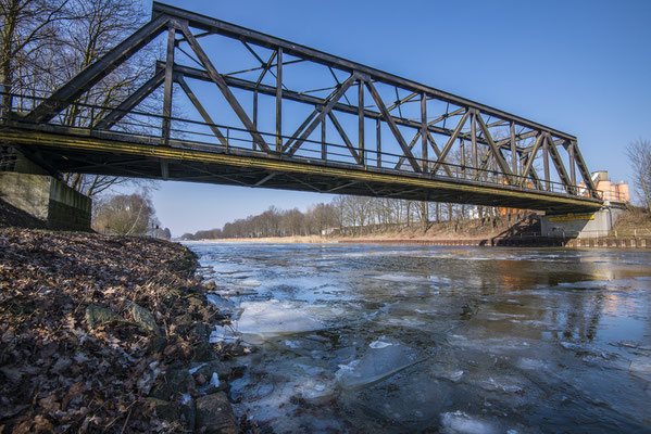 Rheine Kanalhafen Eisgang Tecklenburger Nordbahn Brücke