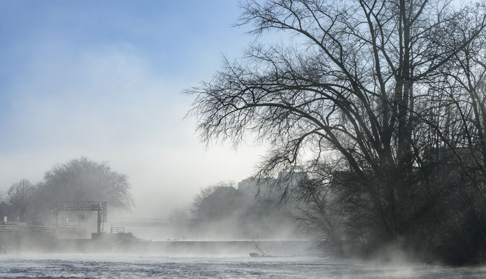 Rheine Emswehr Nebel