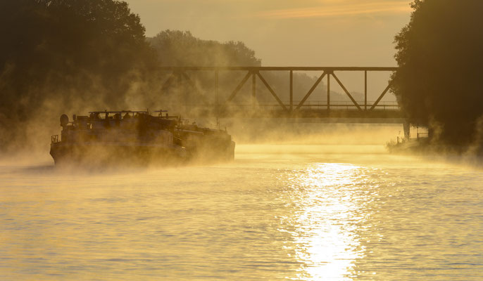 Rheine DEK Sonnenaufgang Kanalhafen