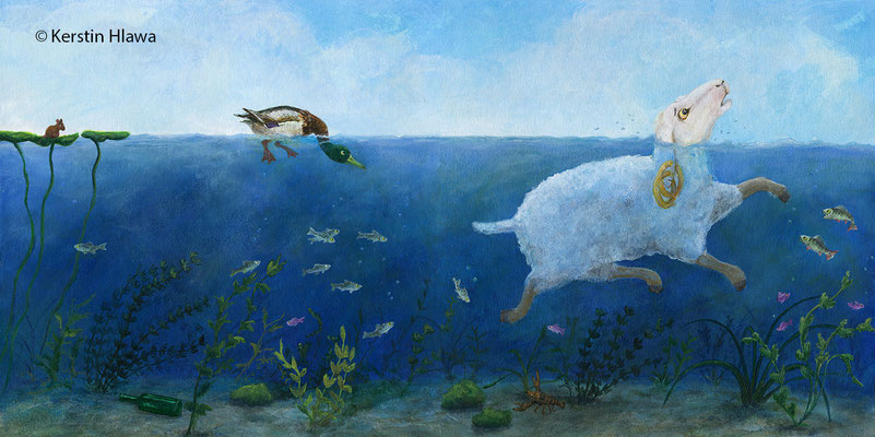 Bild aus "Sei (k)ein Schaf", Eigenverlag, Acryl, 2009/2011