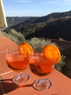  Aperitif in der Sonne auf der Terrasse