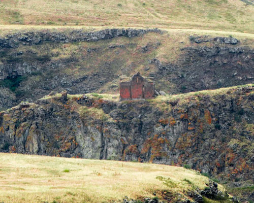 Church of Saint Elia atop fortress ruins in the gorge