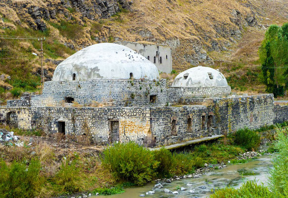 Muradiye Hamman, built in 1774 AD is an Ottoman style bath with two domes, one small, one large