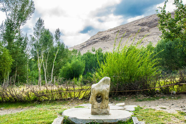 Near the museum is a 'solar calendar', a stone with a hole focused on a western ridge. The hole and a stone on the ridge are exactly aligned with the setting sun during Novruz (21st March)