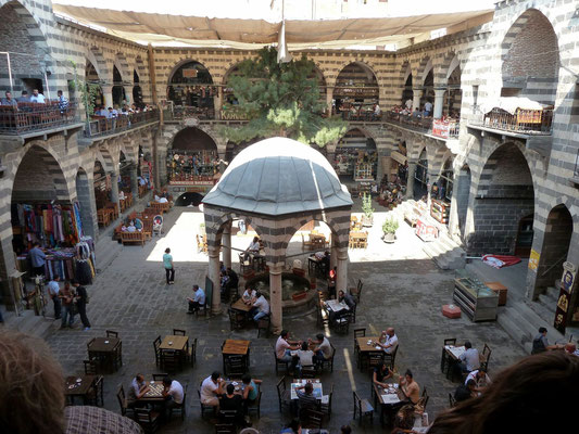 Hasan Pasha Han, a caravanserai now being used by carpet and souvenir shops, as some rustic restaurants