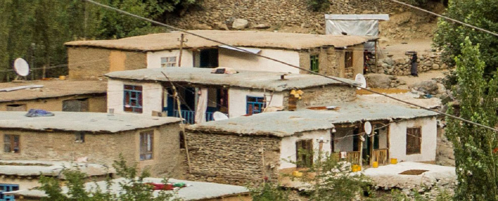 Nested houses, each with satellite dish