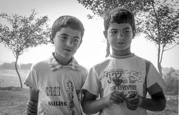 near Malabadi Bridge, Kurdistan - two young Kurds