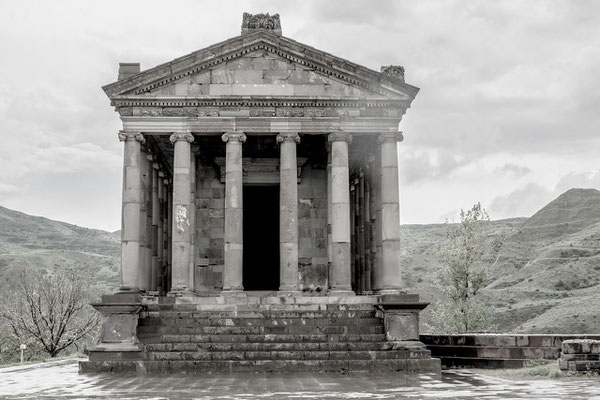 The hellenistic Temple of Garni, Armenia, the best-known structure and symbol of pre-Christian Armenia, probably built by King Tiridates I in the first century AD