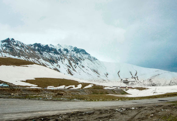 The highest part of Georgian Military Road at the Jvari (Krestovy) Pass. I took the photo in May