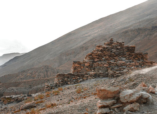 4th Century Buddhist Stupa at Vrang, reminders of the ancient pilgrim caravans that passed through the region.There are a number of these ancient fortresses in the area