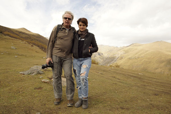 Mari and me, on the way from Stepansminda to Gergeti Trinity Church, Georgia  