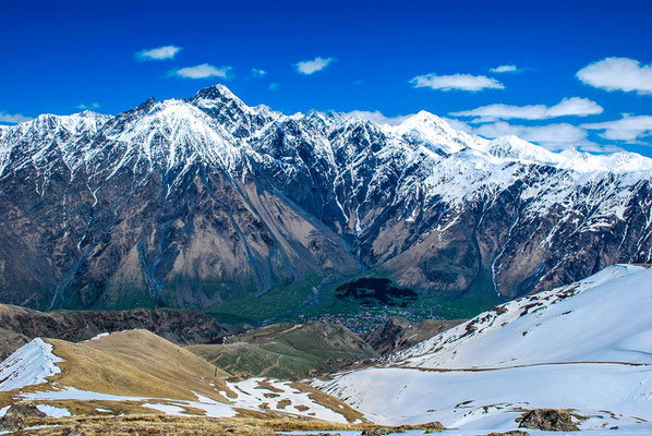 An impressive panorama of the Caucasian mountains