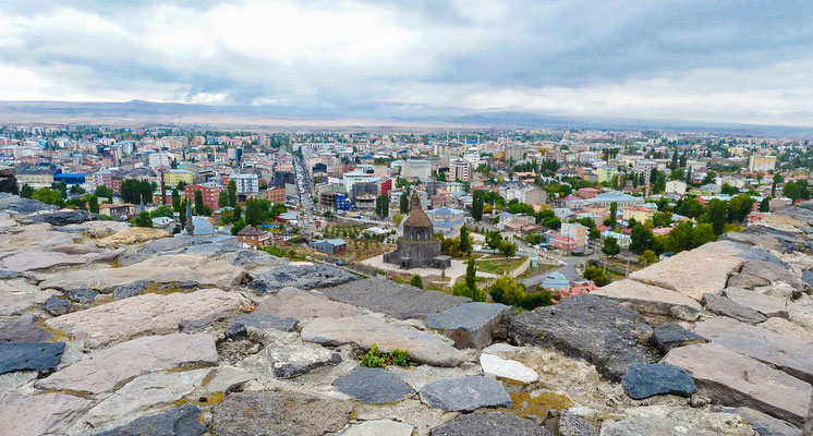 Kars, view from the Citadel, in the foreground the Armenian Church