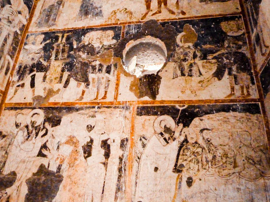 Damaged frescoes of the church of St Gregory of Tigran Honents