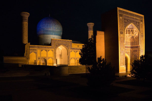 Gur-e-Amir Mausoleum at night