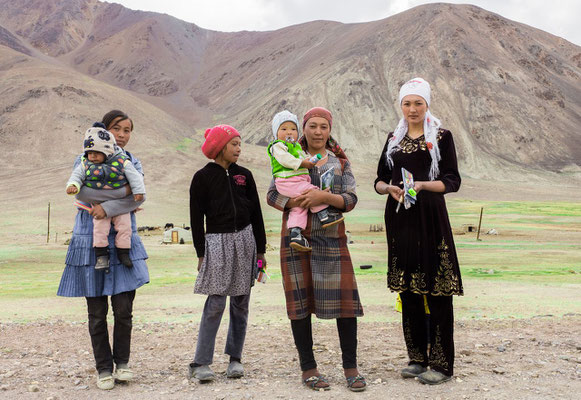 Family on the Pamir Highway  near Murghab