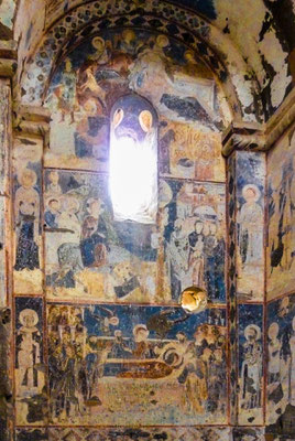 Damaged frescoes of the church of St Gregory of Tigran Honents