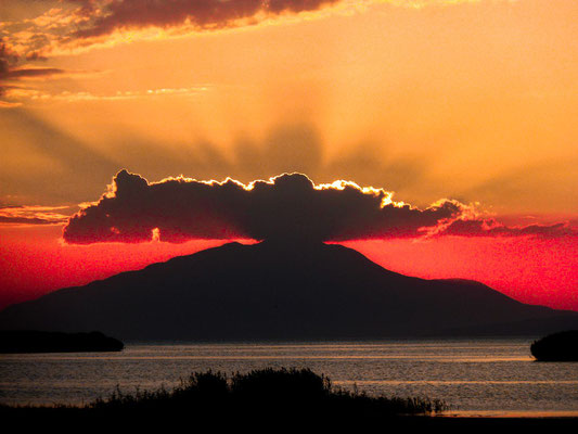 Sunset over the lake Van