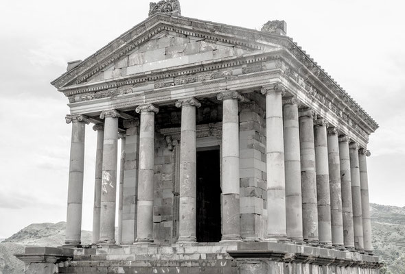 The hellenistic Temple of Garni, Armenia, the best-known structure and symbol of pre-Christian Armenia, probably built by King Tiridates I in the first century AD