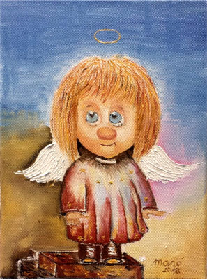 Schutzengel 13, Öl auf Leinwand 24 x 18 cm