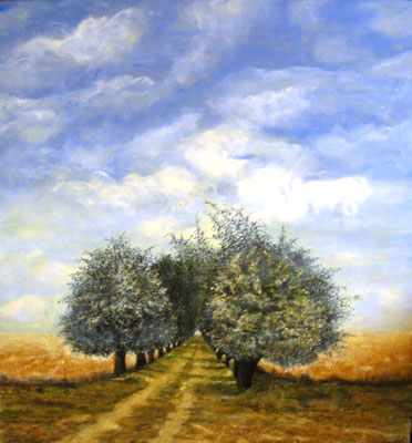 Traumallee, Öl auf Malkarton 40 x 42 cm