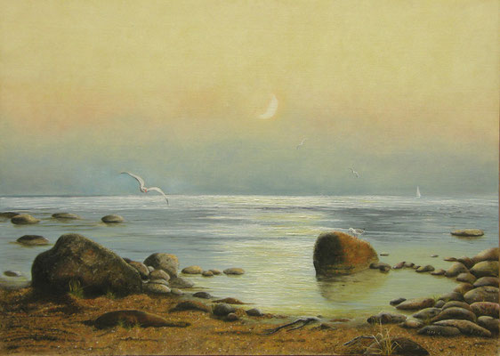 Ostseebucht, Öl auf Malkarton 70 x 50 cm