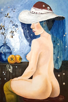 Akt, Öl auf Malkarton, 70 x 50 cm