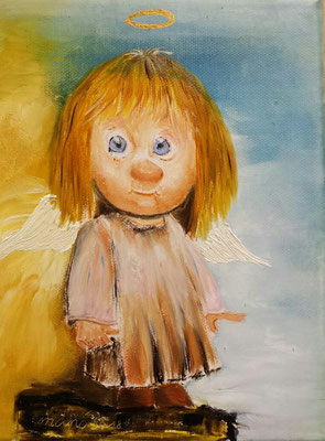 Schutzengel 16, Öl auf Leinwand 24 x 18 cm