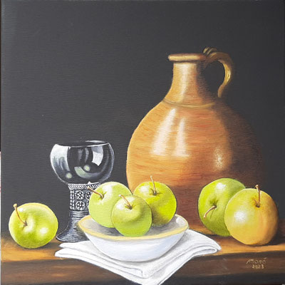 Stillleben, Öl auf Leinwand, 40 x 40 cm