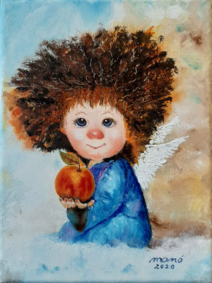 Schutzengel 7, Öl auf Leinwand 24 x 18 cm