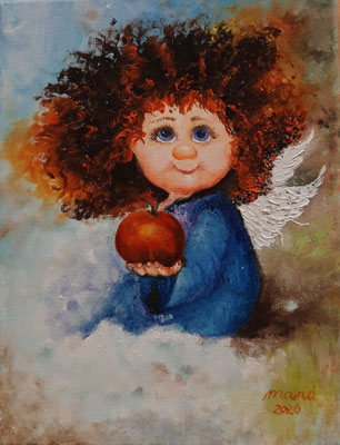 Schutzengel 4, Öl auf Leinwand 24 x 18 cm
