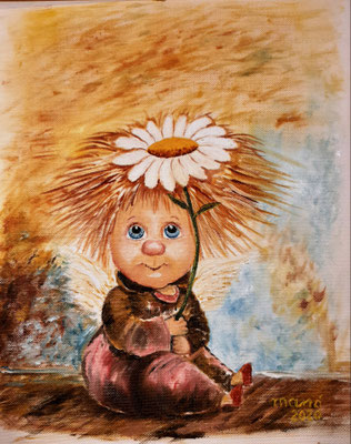 Schutzengel 6, Öl auf Leinwand 24 x 18 cm