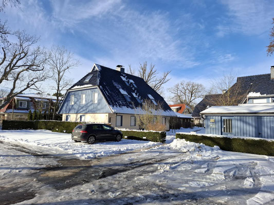 Prerow, Anlage Buchentraum mit Blick auf das Haus 1 und unserer Ferienwohnung Buchentraum 1/4