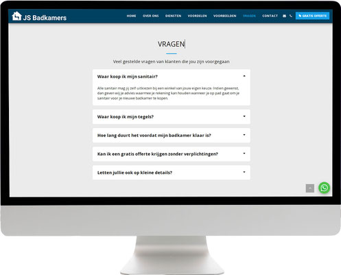 Bouwbedrijf website veelgestelde vragen