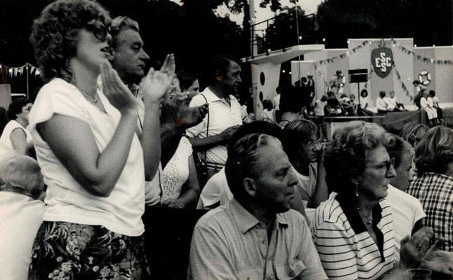 1983 Abenschwimmfest - Annette Gäßler, Walter Baloun, Hans Heckert, Margot Baloun (von li.)