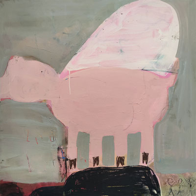 Schweinengel, 100 x 100 cm, 2023