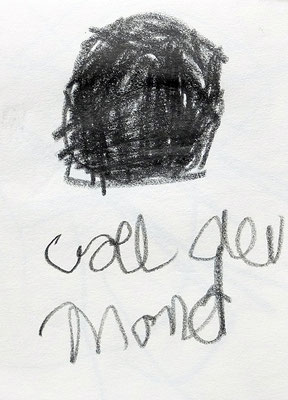 voll der Mond, 2015, 7,5 x 10 cm, Bleistift auf Papier