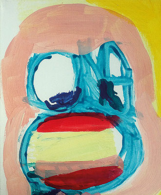Frau ohne Haare aber mit Lippenstift, 2017, 30 x 40 cm, Acryl auf Leinwand